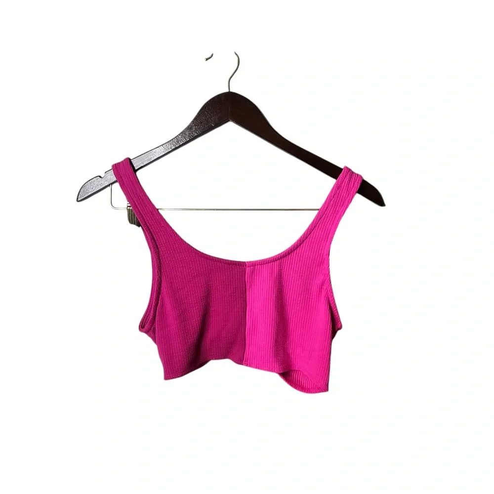 Wild Fable Medium Pink Tie Front Sports Bra Top